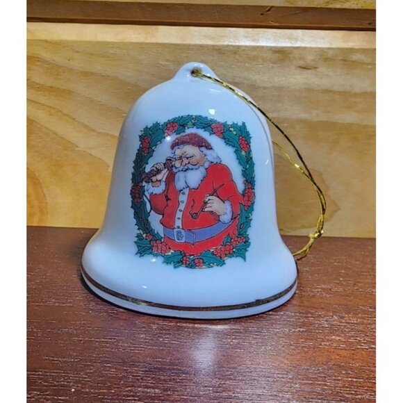 Vintage Olde Holiday Memories Collector Christmas Ornament Bell Santa - Picture 1 of 7